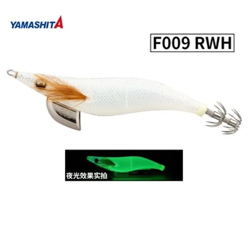 YAMASHITA Super Glow EGI JIGS Wood Shrimp Bait Lure for Seawater Fishing - Effective Squid Hunting JIGS in Multiple Sizes