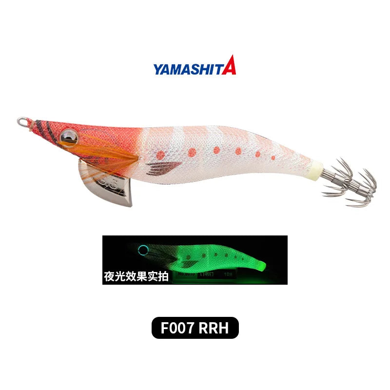 YAMASHITA NEW Japan Squid Hook Wood Shrimp Bait EGI-OH F Luminous Glow 20 Colors Ocean Beach Fishing Lure #2.0 to #3.5 Sizes 6.5g/10g/15g