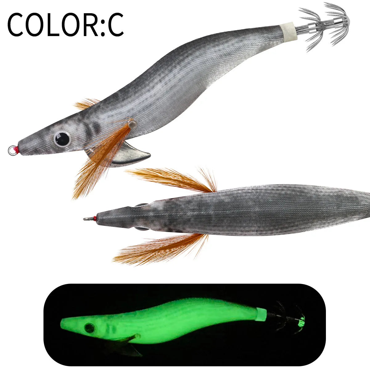 Floating Squid Jig 12g 14g 19g Eging Fishing Lure Artificial Bait for Octopus Cuttlefish Seawater Fishing Gear with Squid Hook