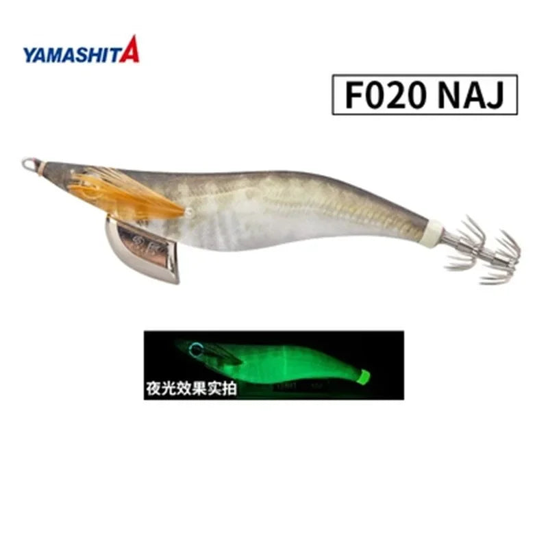 YAMASHITA Super Glow EGI JIGS Wood Shrimp Bait Lure for Seawater Fishing - Effective Squid Hunting JIGS in Multiple Sizes