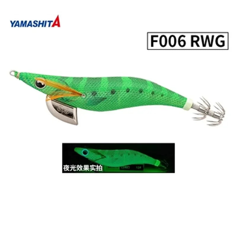 YAMASHITA Super Glow EGI JIGS Wood Shrimp Bait Lure for Seawater Fishing - Effective Squid Hunting JIGS in Multiple Sizes