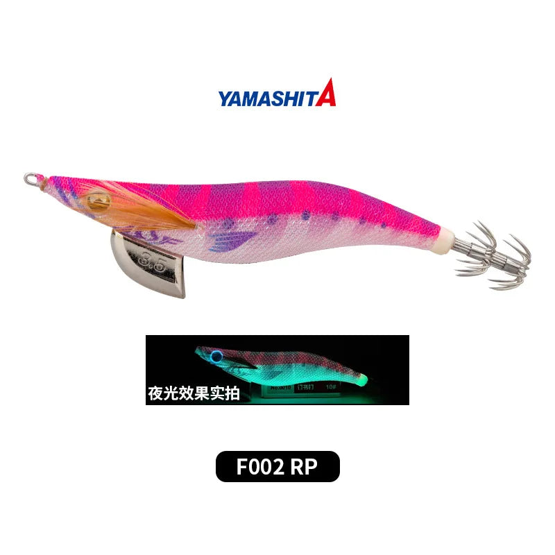 YAMASHITA NEW Japan Squid Hook Wood Shrimp Bait EGI-OH F Luminous Glow 20 Colors Ocean Beach Fishing Lure #2.0 to #3.5 Sizes 6.5g/10g/15g