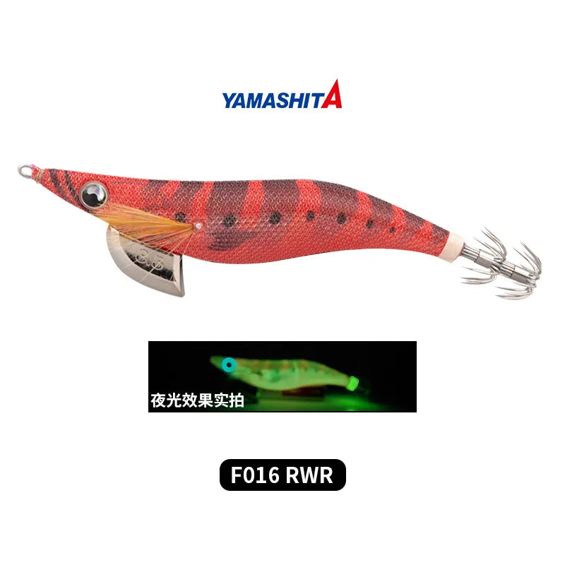 YAMASHITA NEW Japan Squid Hook Wood Shrimp Bait EGI-OH F Luminous Glow 20 Colors Ocean Beach Fishing Lure #2.0 to #3.5 Sizes 6.5g/10g/15g