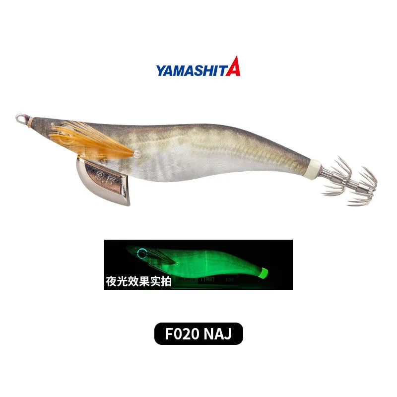 YAMASHITA NEW Japan Squid Hook Wood Shrimp Bait EGI-OH F Luminous Glow 20 Colors Ocean Beach Fishing Lure #2.0 to #3.5 Sizes 6.5g/10g/15g