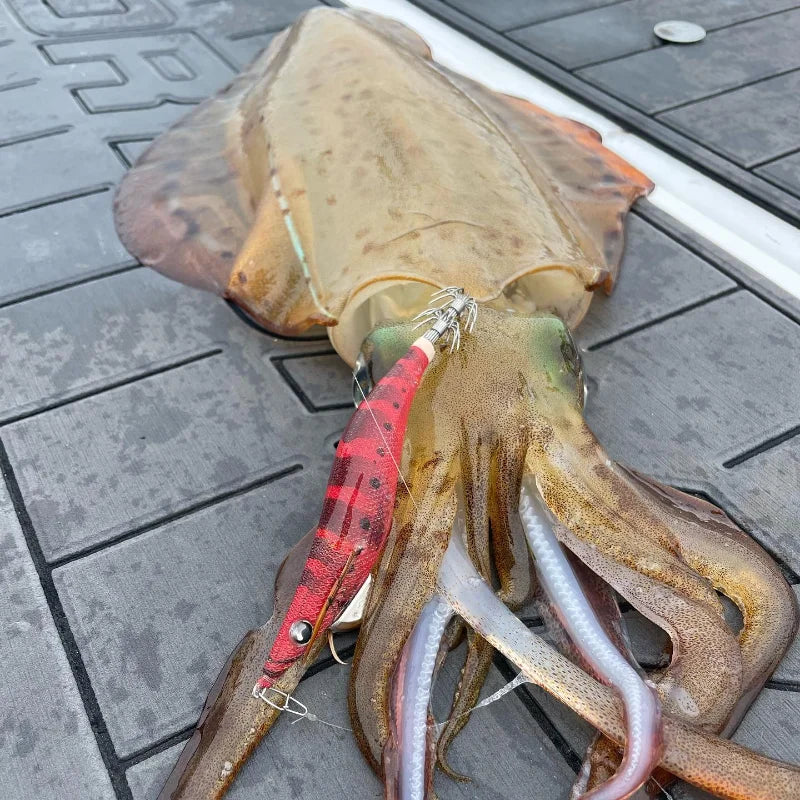 YAMASHITA Super Glow EGI JIGS Wood Shrimp Bait Lure for Seawater Fishing - Effective Squid Hunting JIGS in Multiple Sizes