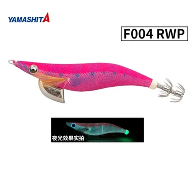YAMASHITA Super Glow EGI JIGS Wood Shrimp Bait Lure for Seawater Fishing - Effective Squid Hunting JIGS in Multiple Sizes