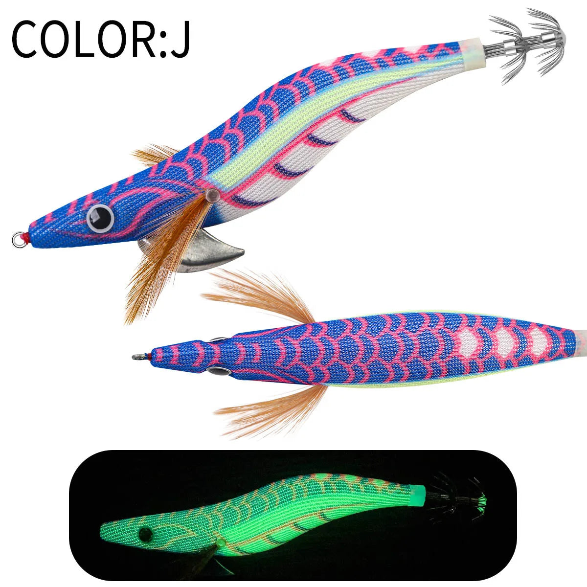 Floating Squid Jig 12g 14g 19g Eging Fishing Lure Artificial Bait for Octopus Cuttlefish Seawater Fishing Gear with Squid Hook