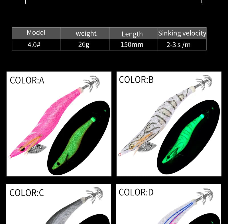 SQUID KING Squid Jig 4.0# Eging Fishing Squid Lure Fishing Lure Artificial Bait for Fishing Squid Octopus pesca