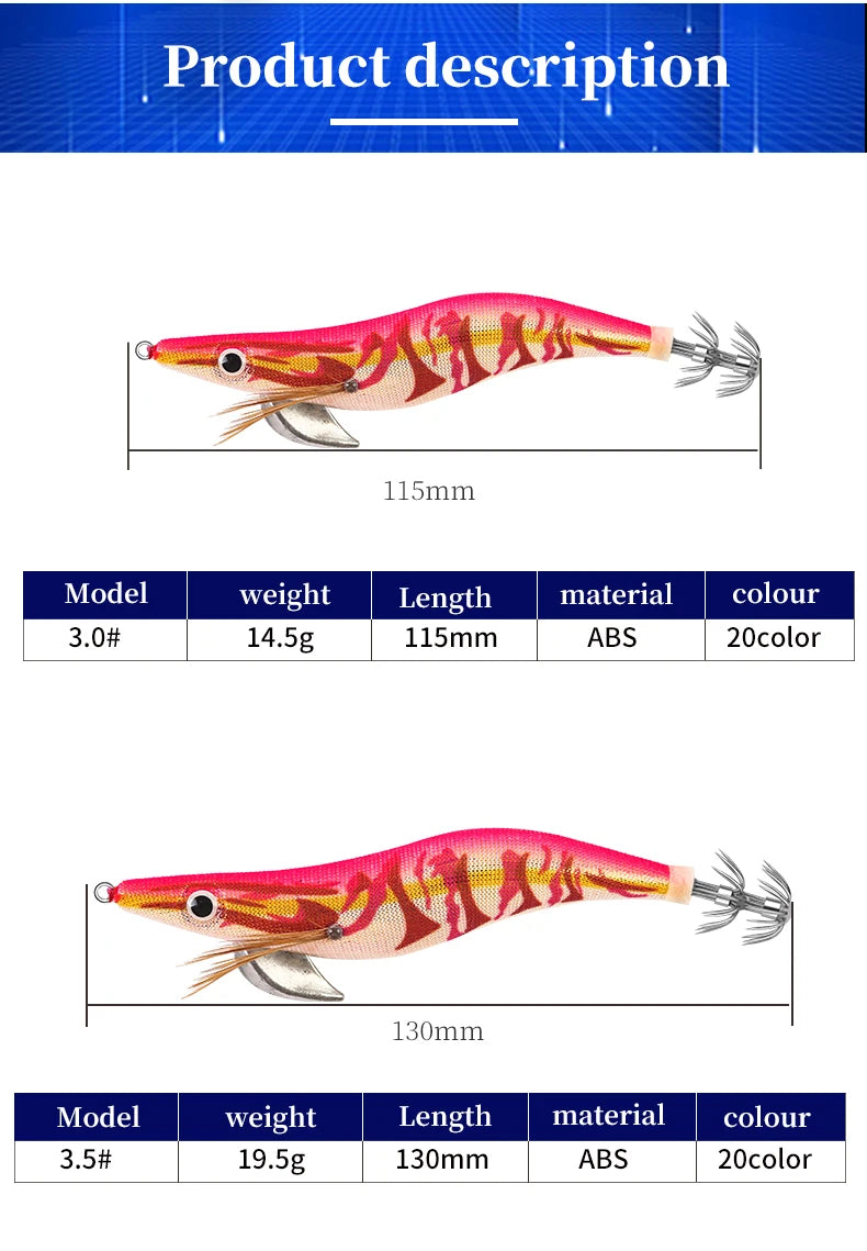 FSDZSO Luminous Floating Squid Jig 19g 130mm Eging Artificial Bait for Ocean Fishing Squid & Octopus