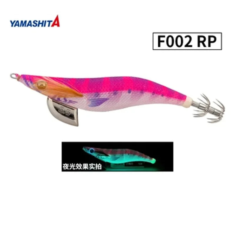 YAMASHITA Super Glow EGI JIGS Wood Shrimp Bait Lure for Seawater Fishing - Effective Squid Hunting JIGS in Multiple Sizes