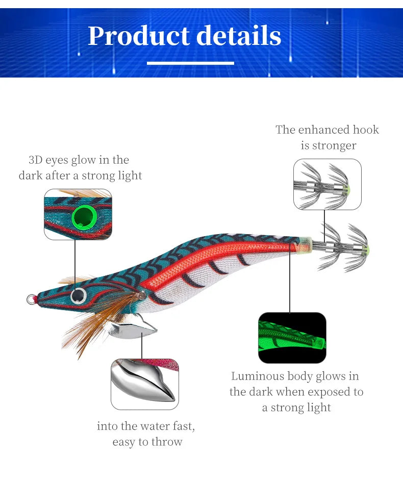 Floating Squid Jig 12g 14g 19g Eging Fishing Lure Artificial Bait for Octopus Cuttlefish Seawater Fishing Gear with Squid Hook