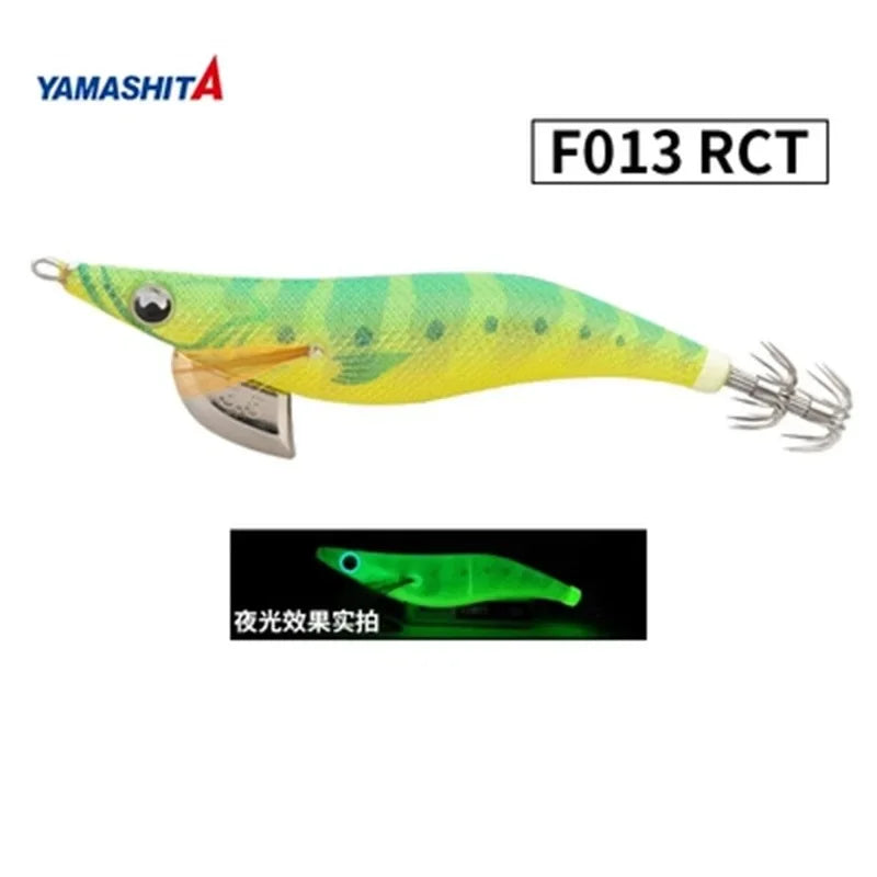 YAMASHITA Super Glow EGI JIGS Wood Shrimp Bait Lure for Seawater Fishing - Effective Squid Hunting JIGS in Multiple Sizes