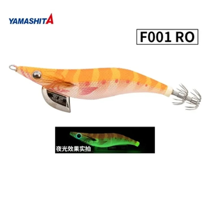 YAMASHITA Super Glow EGI JIGS Wood Shrimp Bait Lure for Seawater Fishing - Effective Squid Hunting JIGS in Multiple Sizes