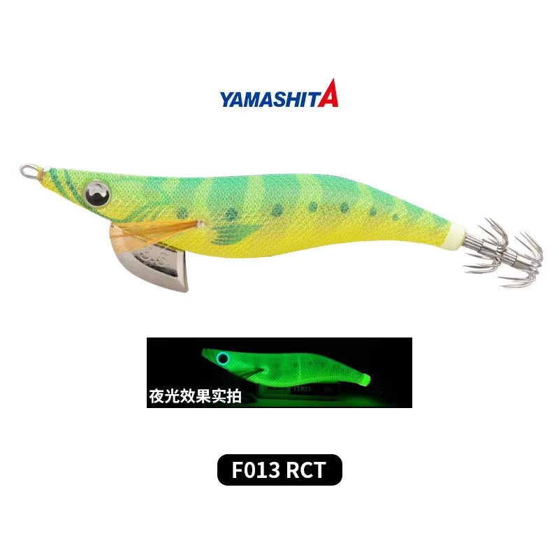 YAMASHITA NEW Japan Squid Hook Wood Shrimp Bait EGI-OH F Luminous Glow 20 Colors Ocean Beach Fishing Lure #2.0 to #3.5 Sizes 6.5g/10g/15g