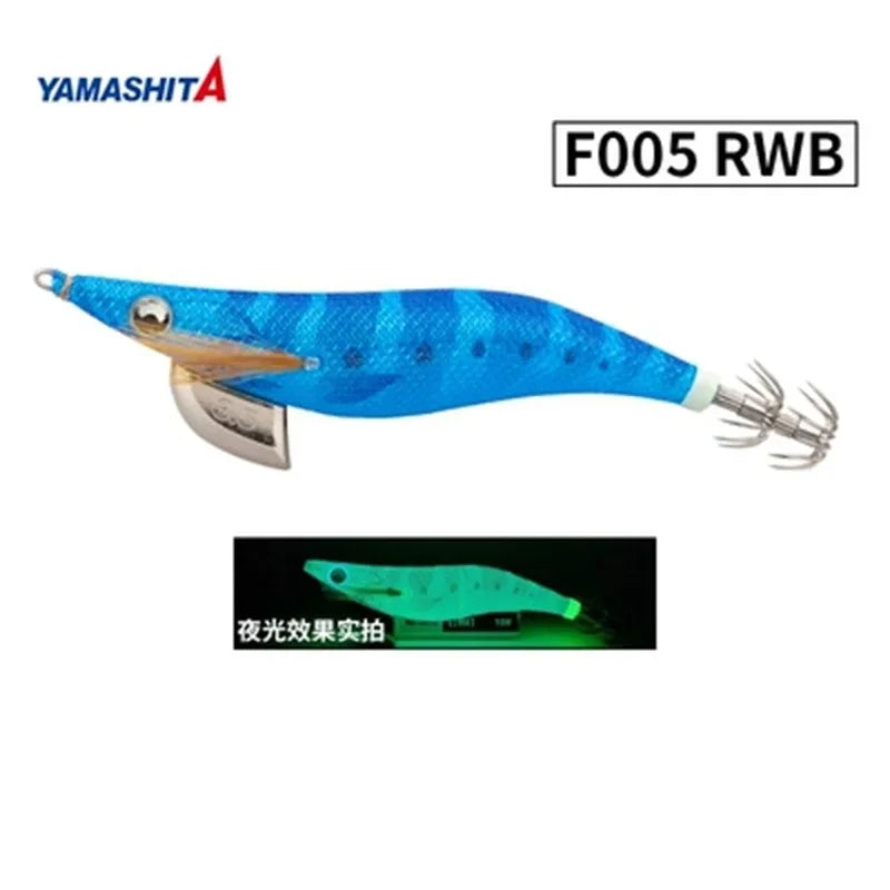 YAMASHITA Super Glow EGI JIGS Wood Shrimp Bait Lure for Seawater Fishing - Effective Squid Hunting JIGS in Multiple Sizes