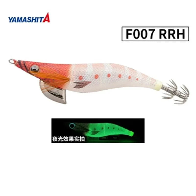 YAMASHITA Super Glow EGI JIGS Wood Shrimp Bait Lure for Seawater Fishing - Effective Squid Hunting JIGS in Multiple Sizes